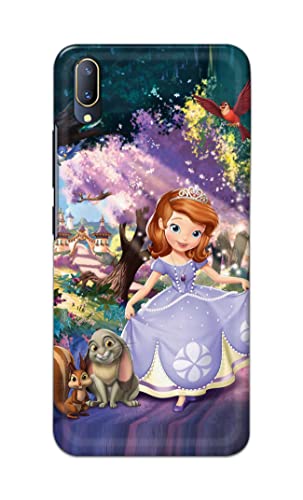 Image of PRINTFIDAA Cartoon Little Girl with Crown and Pet Animals Printed Designer Hard Case for Vivo V11 Pro / X21s Back Cover -(e) RPM1008