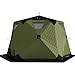 Instant Pop-Up Ice Fishing Tent Insulated 420D Hexagon Shelter for 5-6 People Portable Ice Shanty with Stove Jack & Dark Green Camo Ideal for Ice Fishing & Winter Camping