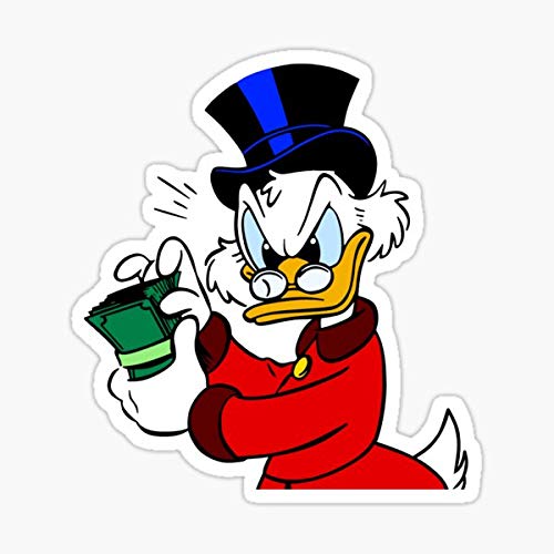 Scrooge McDuck Sticker - Graphic for Auto, Wall, Laptop, Cell, Truck - Windows, Cars Scrooge McDuck Sticker - Graphic for Auto, Wall, Laptop, Cell, Truck - Windows, Cars