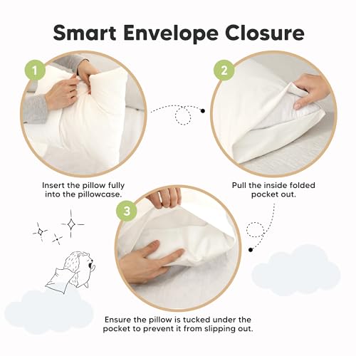 Image of KeaBabies 14x20 Waterproof Toddler Pillowcase, 1pk Pillow Case (Soft White, Jumbo)
