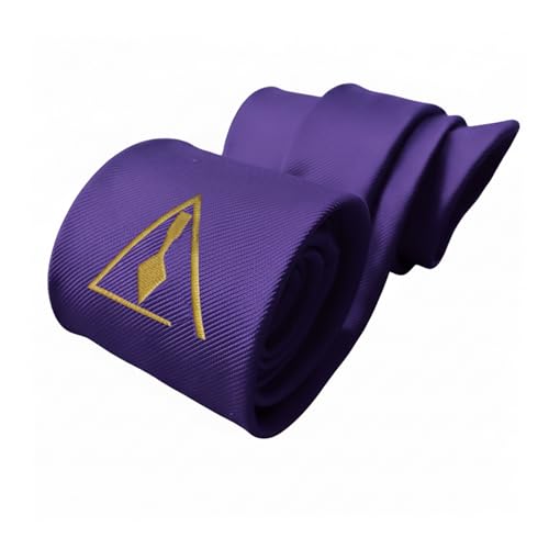 Royal & Select Master Satin Masonic Neck Tie - [Purple & Gold]