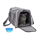 Pet Backpack Carrier for Cats and Small Dogs (Medium, Snow Grey)