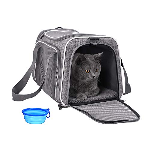 Pet Backpack Carrier for Cats and Small Dogs (Medium, Snow Grey)