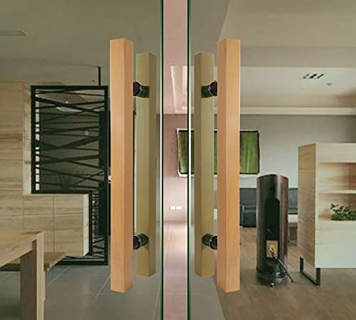 Poignée de porte en bois massif style H Sbarn pour manipuler les portes lourdes - 3