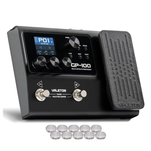 VALETON Procesador de Múltiples Efectos para Guitarra y Bajo con 140 Efectos 45 Modelos de Amplificador 40 Simulaciones de Gabinetes IR Interfaz Audio USB Pedal de Expresión GP-100 + Tapas de Pedal