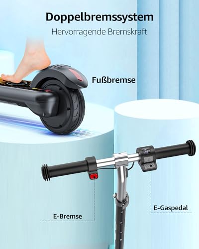 Gyroor Elektro Scooter für Kinder ab 6-12 Jahre 150W mit LED-Regenbogenlicht - 3