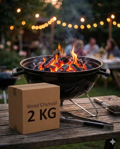 Image of Manshahia Wood Charcoal Pure Coal for Barbecue, tandoor, Angeethi (2KG)