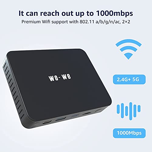 Wowe Mini Pc With Intel Gemini Lake N4020 (Up To 2.8Ghz) Processor, 4K Crisp Visual Support With Intel® Uhd Graphics 600, 2 Cores & 2 Threads, 4Gb Ram, 128Gb Emmc, Wifi 6, Bluethooth 5.0 #TOP3