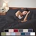 100% Egyptian Cotton King Size Sheet Set High Thread Count Hotel Luxury Bed Sheets Breathable Cooling 4 Piece Bedding with 2 Pillow Cases 17 Inch Extra Deep Pocket Fitted Sheet Elephant Grey
