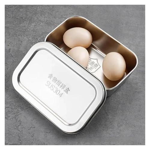 Bandeja rectangular de acero inoxidable con tapa para servir porciones de frutas en casa 7