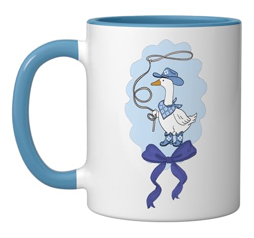 Mug de cerámica azul y blanco 11 onzas miniatura 1