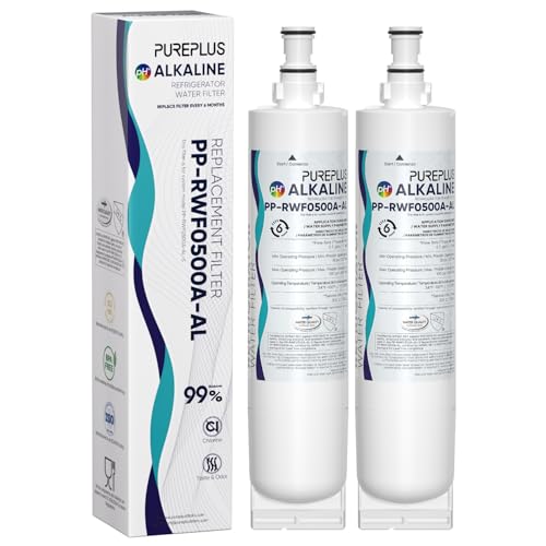 Image of PUREPLUS Alkaline 4396508 Replacement for EDR5RXD1, EveryDrop Filter 5, 4396510, 4392857, Kenmore 46-9010, 9085, LC400V, WF-NLC240V, RFC0500A, WF285, W10186668 Refrigerator Water Filter, 2Pack