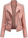 lederjacke rosenheim Damen-Lederjacke, lässiger Revers mit Reißverschluss, modisches Design, mehrere Farboptionen