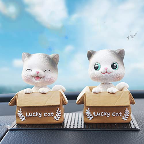 Oautosjy Cat Car Dashboard Decoration, Bobble Head Cat Ornament, Shaking Head Cat Toy, Resin Cat Figurines Auto Interior Decoration, Home Office Desktop Decor, Cat Doll Statue Car Accessories Type 2 #TOP5
