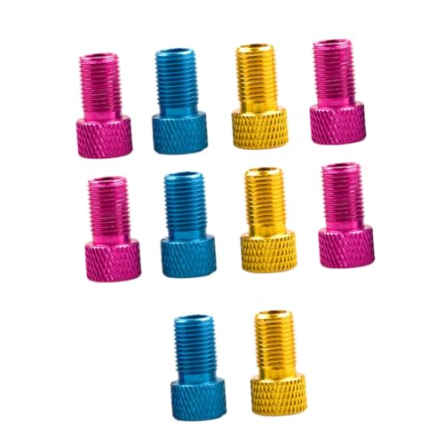 Holibanna 10Pc Bike Tire Valve Adapter Alloy Inner Tube Nozzle Conversion for French to American Pumps Lightweight and Durable Cycling Accessories Random Colors