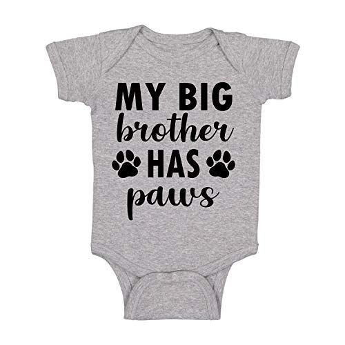 Image of My Big Brother Has Paws - Funny Baby Essentials Bodysuit - Baby Girl Clothes Newborn Romper