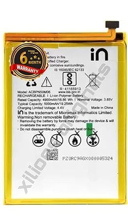 Image of ACBPN50M06 Battery for Micromax in 1 / in 1b / in Note 1 / E6746 / E7746 / E6523 / E7533 (1ICP5 /66 /90) Battery with 6 Month Warranty** (V130)