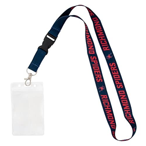 Desert Cactus University of Richmond Lanyard Keychain Car Keys College ID Badge Holder Breakaway Snap Buckle (Blue with Pouch)