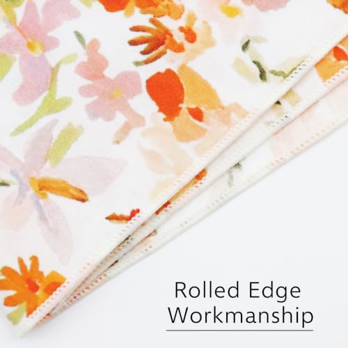 Image of Floral Pocket Squares for Men with Holder Printed Flower Mens Handkerchief Cotton Suit Pocket Hanky for Wedding