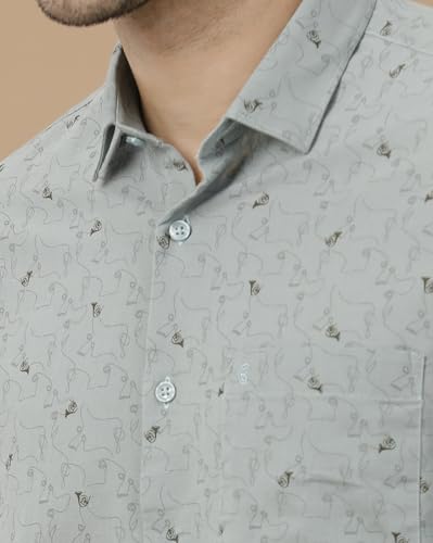 Image of Cavallo by Linen Club Men's Blended Linen Blue Solid Full Sleeve Casual Shirt