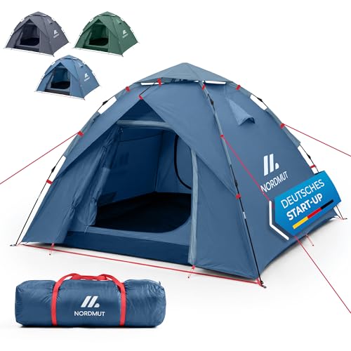 NORDMUT® Wurfzelt 2-4 Personen für blitzschnellen Aufbau – Pop Up
