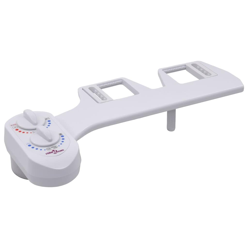 Bidet-Aufsatz für Toilettensitz mit Kalt- und Warmwasseranschluss, Selbstreinigende Düse, Messingadapter, Einfache Montage ohne Strom