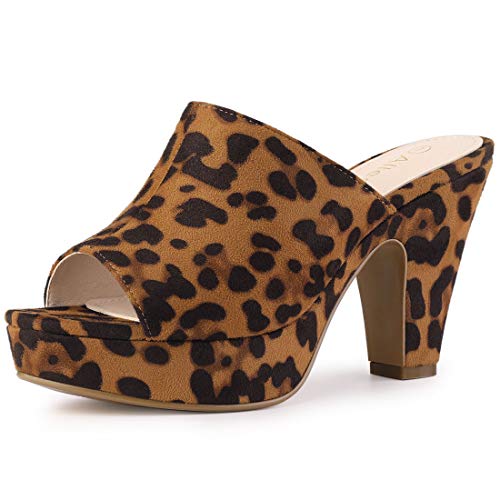Image of Allegra K Women's Open Toe Platform Chunky Heel Slides Sandals | Party Sandals