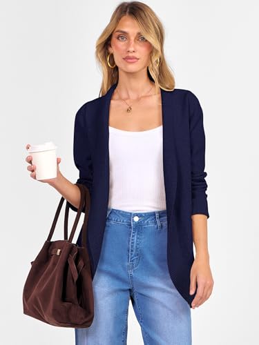 ANRABESS Womens Cardigan Sweaters Open Front Long Sleeve Shawl Neck Dressy Casual 2025 Trendy Fall Winter Knit Outerwear Coat3