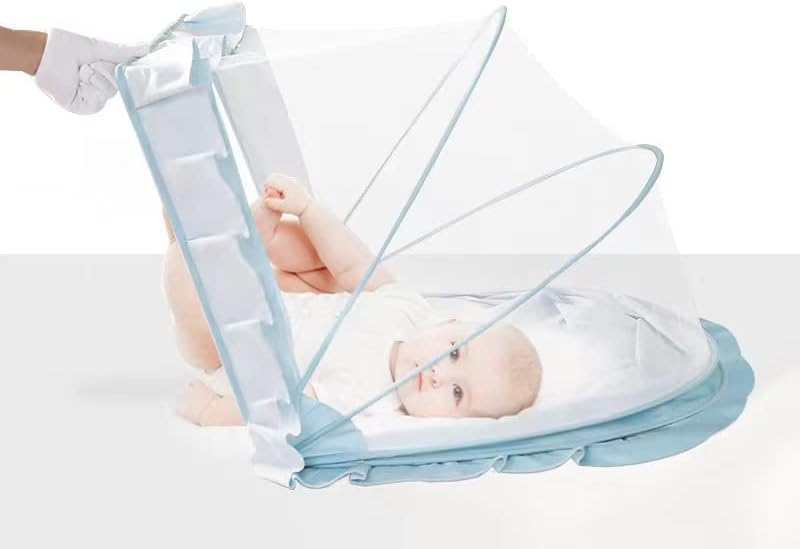 Miniatura 1 de Yiozeikl Mosquitera para bebé, portátil, plegable, un segundo, abierto, sin ángulo muerto, antimordeduras, resistente al viento, verde, enciende la