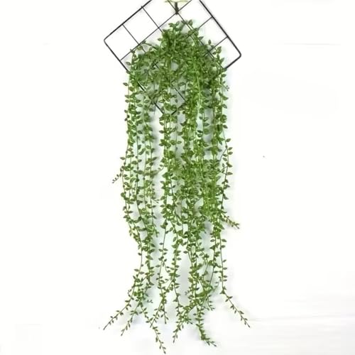 Image of Artificial Vines Fake Greenery Garland Willow Leaves Faux Hanging Plants Trailing Weeping Ivy Drooping Hanging Vines Faux Plants Realistic Home Office Christmas Holiday Decor (1, Design1)