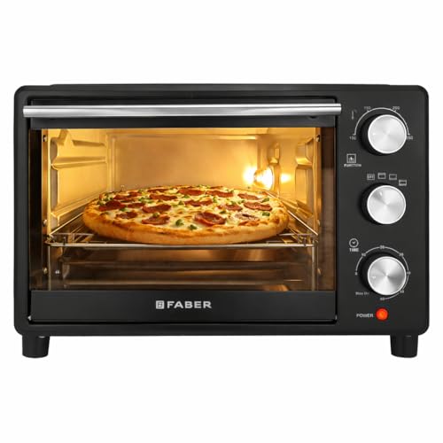 Image of Faber FOTG 24L Neo|1500 Watts OTG|Bake,Toast, Grill| 4 Stage Functions,Upper & Lower Heating|Cool-Touch Handle, Heat Resistant Glass, Indicator Light, Auto-Shut, Ready Bell| Removable Crumb Tray