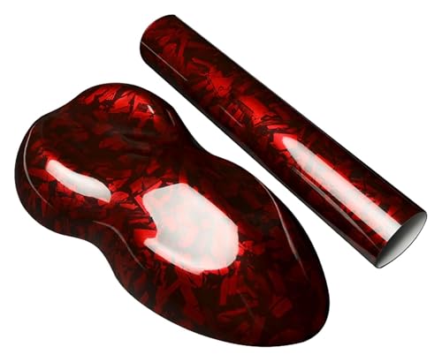 Film vinyle fibre de carbone rouge brillant 50x100 cm pour personnalisation de voiture et moto