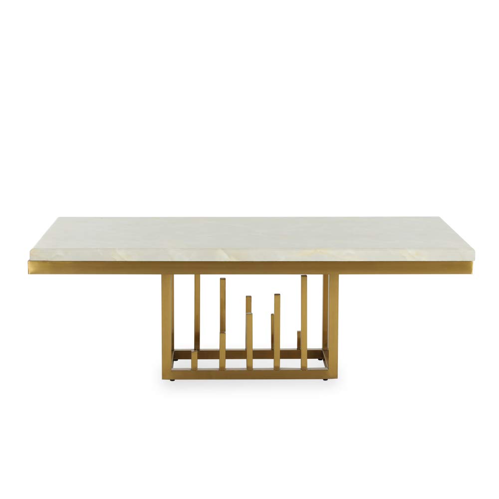 homes r us هومز أر أس Aria Stone Coffee Table Height: 45 Cm Length: 130 Cm Width: 70 Cm White