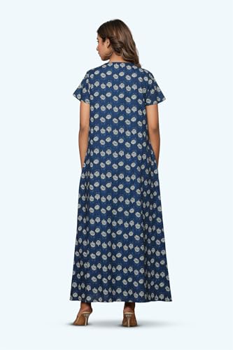 Image of NIHSAMAH Cotton Nighty for Women - Printed Stylish Night Gown, Comfortable Sleepwear Long Nightwear, Maxi