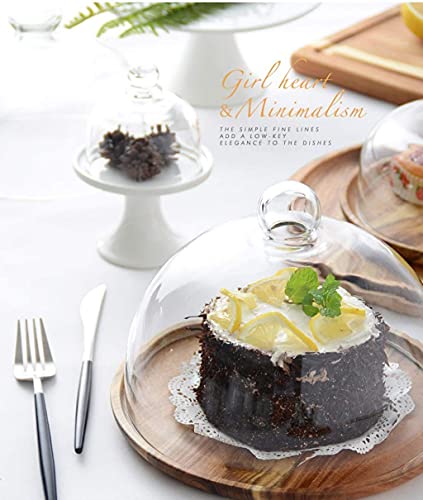 Assiettes à desserts avec couvercle en verre et plat de présentation