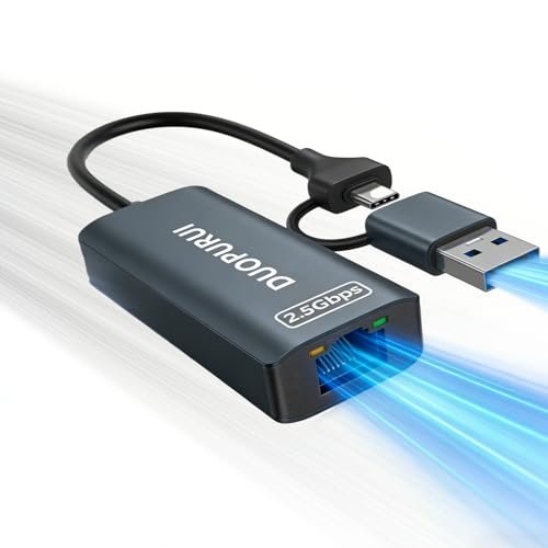 Image of USB to Ethernet Adapter,USB C to RJ45 2.5 Gigabit LAN Network Adapter,Aluminum Case,Ethernet Adapter for Laptop,MacBook Pro /Air,Surface Pro,iPad,XPS,Windows 11 /10 /8 /7,MAC OS