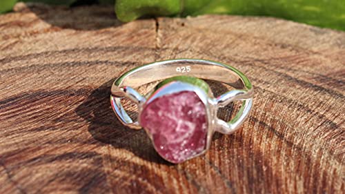 Raw Ruby Ring | July Birthstone Natural Ruby Ring | Raw Gemstone Handmade Silver Ring | Sterling Solid Silver 925 | Handmade Jewelry #TOP5