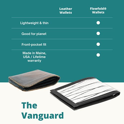 Flowfold Recycled Sailcloth Wallets - Vanguard Bifold Wallet, Front Pocket Wallet, Slim Minimalist Wallets Made In Usa (White Sailcloth) #TOP5