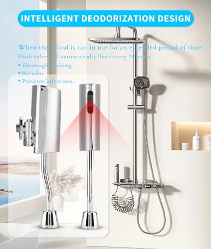Gugxiom Automatisches Sensor-Urinalventil, Bad-WC-Urinalventil-Set, Wandmontiertes Urinal-Spülventil, Automatisches Sensor-Spülventil-Set, für Badezimmer-WC