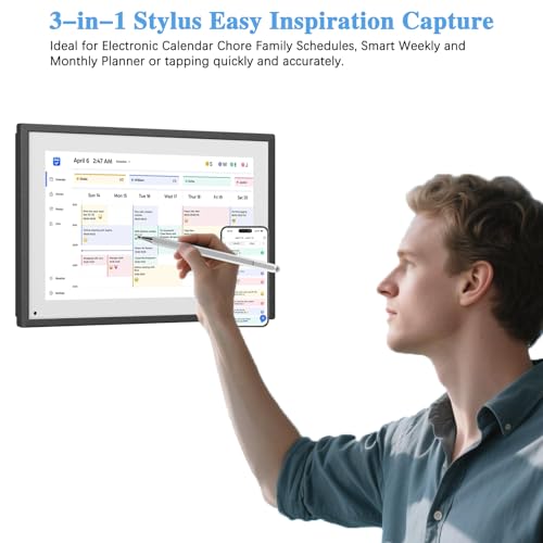 Image of 3 in 1 Universal Stylus Pen for Touchscreen,High Sensitivity & Precision Capacitive Stylus Pen for iPad Suitable for All Touch Screens of Switch /iPhone /iPad /Android /Samsung Galaxy /Tablets-Sliver