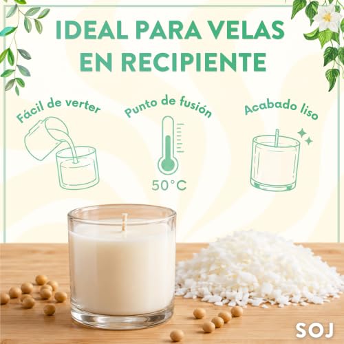 Miniatura 3 de Soj Cera De Soja 5 Kg Para Velas Sin Ogm 100 Natural, E-Book 50 Mechas De Regalo. Fabricación De Velas Fundidas, Cera Velas, Cera De Vela, Envasado En Francia 5 Kg Escamas