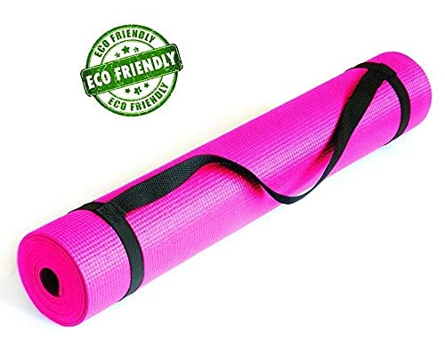 Yogamatte, umweltfreundlich, komfortabel, rutschfest, mit Tragegurt, für Yoga, Pilates, Gymnastik für Zuhause