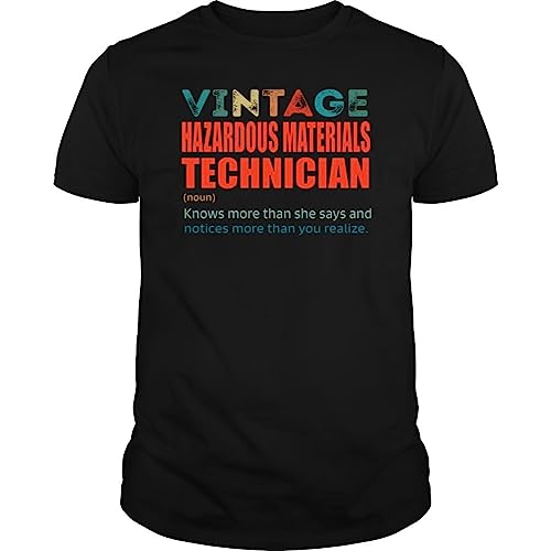 Vintage Hazardous Materials Technician Knows More Than Job Title - Unisex Tee Black