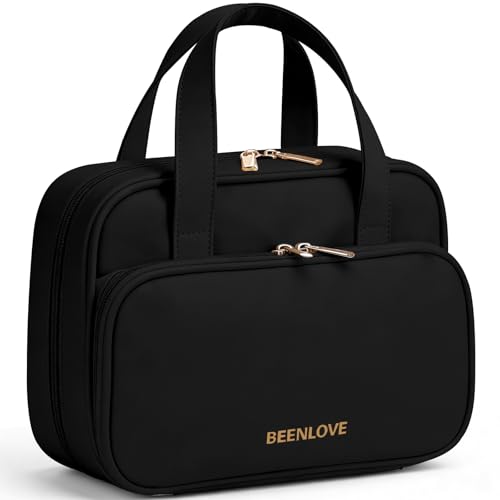 BEENLOVE Kosmetyczka do zawieszenia, damska kosmetyczka, podróżna torba na pranie, przezroczysta, na przybory toaletowe, Aa-czarny, kosmetyczka