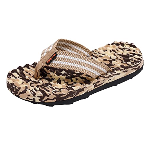 Genérico Tong Cuero Hombre Chanclas Hombre Tong Hombre Cuero Zapato Medical Sandale Cerrado Hombre Claquette Cuero Hombre Sandalias De Verano Cómodas Antideslizantes, Caqui C, 44 EU