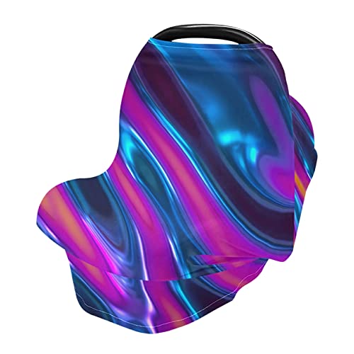 xigua Cubiertas suaves para asientos de coche de bebé, toldo para cochecitos de bebé, para recién nacidos, bebés, cubierta de delantal de lactancia para lactancia materna, ondulación abstracta púrpura Cover