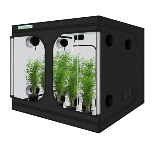 Image of zazzy 8x8 Large Grow Tent 96 inchx96 inchx78 inch High Reflective Mylar Growing Tent