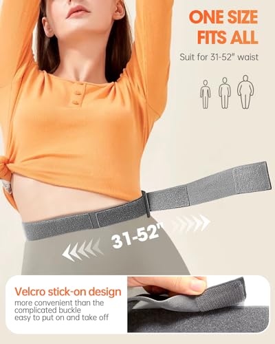 JIMEZON Natural Jade Cordless Heating Pad, Portable Foldable Period Heating Pads for Cramps, Soft Menstrual Heating Pad with 20PCS Jades, 3 Heat Levels, Comfort Massage Mode, Elastic Belt, Grey - Thumbnail 7
