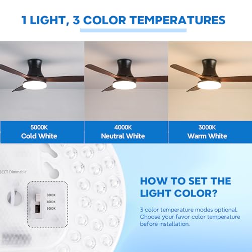 Tobebright WIN-2356X1 36W Ceiling Fan Light Kit 6.69 Inch 3200Lm, 3Cct 3000K/4000K/5000K Dimmable Ceiling Fan Led Light Replacement thumb #3