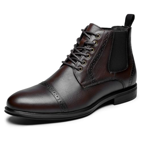 Image of ArcBrothers Men's Chelsea Boots, Relaxed Fit Roomy Toe Box Design, Premium Leather Slip-on Ankle Boots, All-Day Comfort